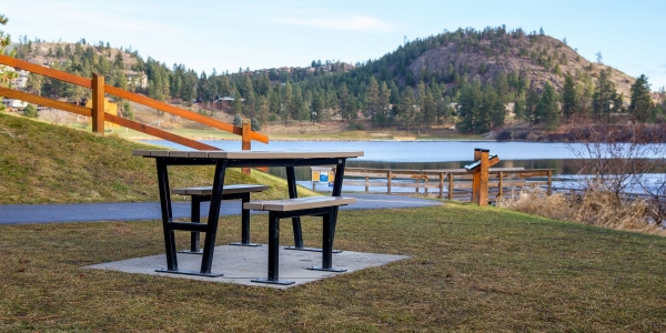 Wishbone Double Wheelchair Accessible Rutherford  Picnic Table at Shannon Lake Regional Park in West Kelowna BC